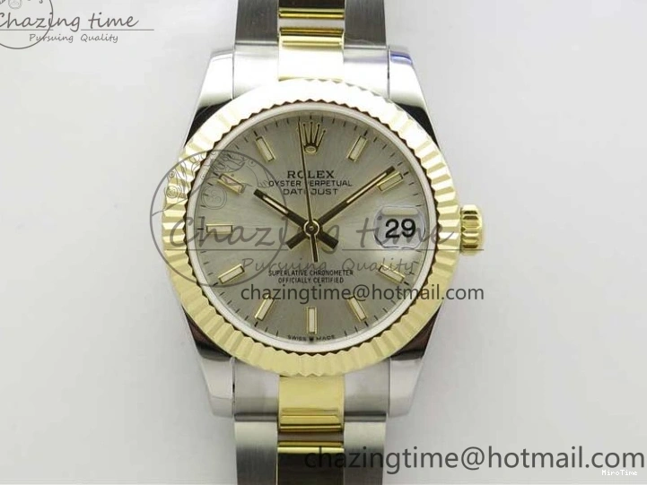 MiroTime 0506 Datejust 31mm 278273 SS YG BP Maker Best Edition Silver Sticks Markers Dial on SS YG Oyster Bracelet QuickDry 2712